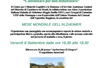 Camminare per non dimenticare – MESE MONDIALE DELL’ALZHEIMER